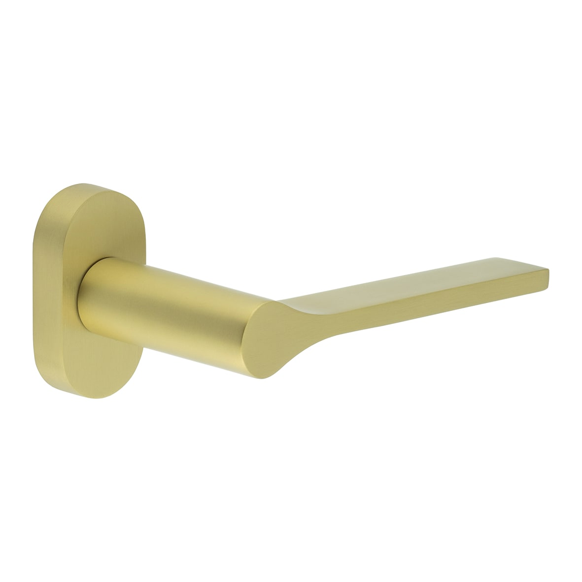 Satin Brass uPVC Multipoint Door Handles on Oval Rose - CR-105 Range