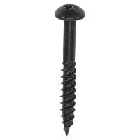 Blackjax Pozi Round Head Wood Screws - 10 x 1 1/2" - Exterior Black Organic - Pack of 200