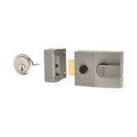 89 Double Locking Nightlatch - 60mm Backset - Grey Case/Satin Chrome Cylinder
