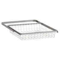 Top Track System - Click In Shallow Wire Basket & Gliding Frame - 449 x 430 x 85mm - Platinum