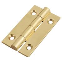 Solid Drawn Butt Cabinet Hinge - 38 x 22 x 1.45mm - Polished Brass - Pair