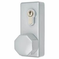 AR885K Outside Access Device with Cylinder - Octagonal Knob - Silver