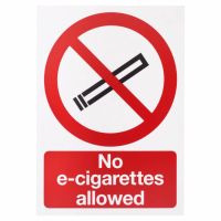 No E-Cigarettes Allowed Sign - 420 x 297mm - Rigid Plastic