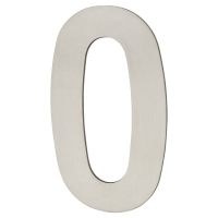 100mm Concealed Screw Fix Door Numeral - 0 - Satin Stainless Steel