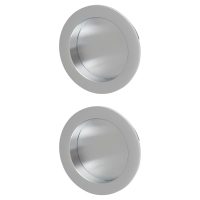 Marcus Round Flush Pull Handle - Satin Chrome