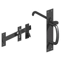 Heavy Duty Suffolk Gate Thumb Latch - 204 x 44mm - Epoxy Black