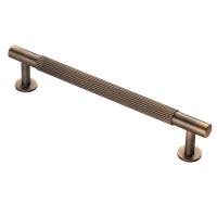 12.5mm Lines T-Bar Cabinet Pull Handle - 160mm Centres - Antique Brass