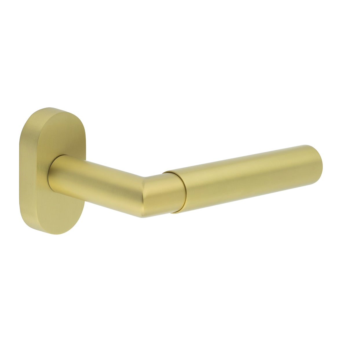 Satin Brass uPVC Multipoint Door Handles on Oval Rose - CR-102 Range