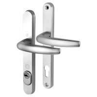 1530/3259N Silver uPVC Multipoint Door Handles - Long Plate - 92mm c/c - 60mm door