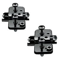 CLIP Cruciform Cabinet Mounting Plate - Expando - 0mm Spacing - Steel - Black Onyx - Pair