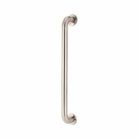 316 Satin Stainless Steel 25mm D-Bar Door Pull Handle on Rose - Bolt Fix - 450mm Centres