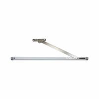 Surface Mounted Friction Limiting Stay - Satin Aluminium Body - Satin Stainless Arm