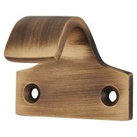 Heavy Cast Pattern Sash Window Finger Lift - 50 x 36mm - Antique Brass
