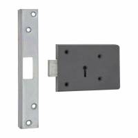 Fire Brigade FB2 Rim Deadlock - 110mm Case - 45mm Backset - Right Hand - Silver