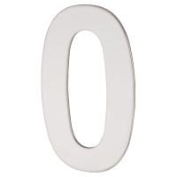100mm Concealed Screw Fix Door Numeral - 0 - Polished Stainless Steel