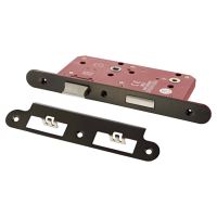 DIN Bathroom Lock - 88mm Case - 60mm Backset - Radius - Urban Dark Bronze