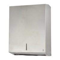 Dolphin Centre Fold Paper Towel Dispenser - 370 x 280 x 12mm - Satin Stainless Steel