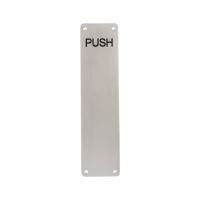 Aluminium Finger Plate - Push - 300 x 75 x 3mm - Satin