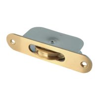 Radius Ball Bearing Sash Window Pulley - 44mm Curved Metal Wheel - Satin Brass
