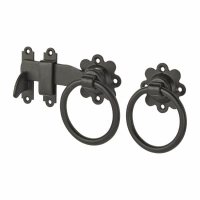 Heavy Duty Ring Gate Latch - 125mm Throw - Black Galvanised