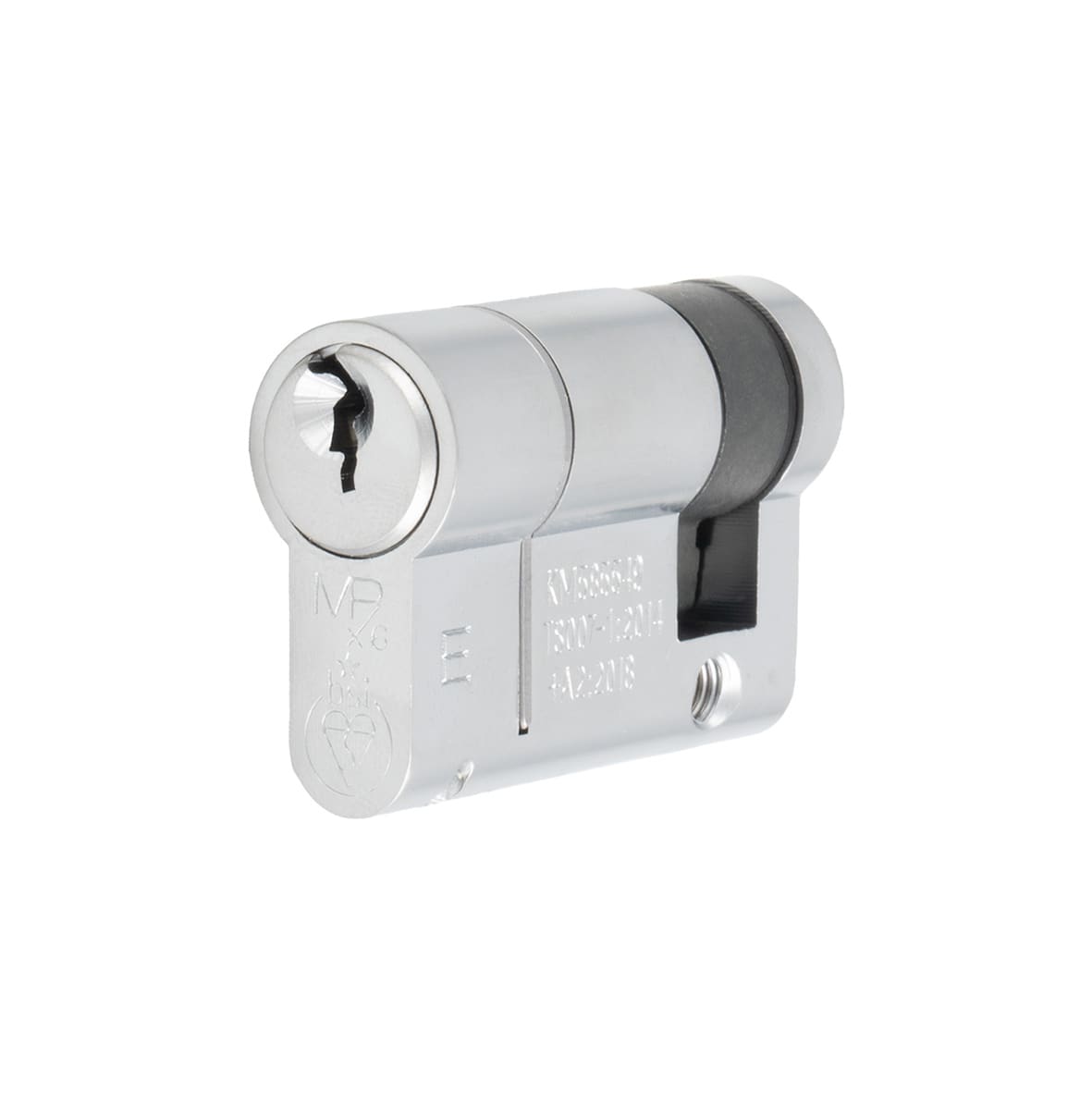 1 Star 6 Pin 46mm Euro Single Cylinder - 36 + 10mm - Satin Chrome - Keyed to Differ