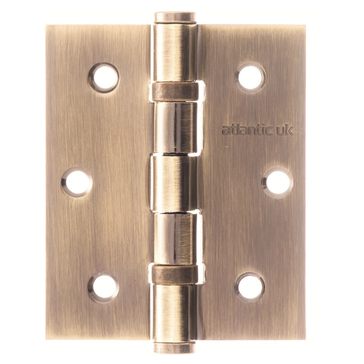Heavy Duty Twin Ball Bearing Hinge - 75 x 63.5 x 2.5mm - Antique Brass - Pair