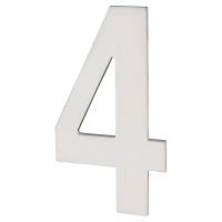 100mm Concealed Screw Fix Door Numeral - 4 - Polished Stainless Steel