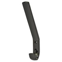 AR617A Nylon Single Hat & Coat Hook Face Fix - 164 x 20 x 35mm - Ebony Black