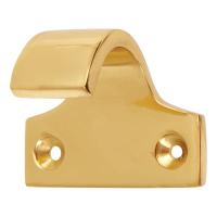 Heavy Cast Pattern Sash Window Finger Lift - 50 x 36mm - Polished Brass