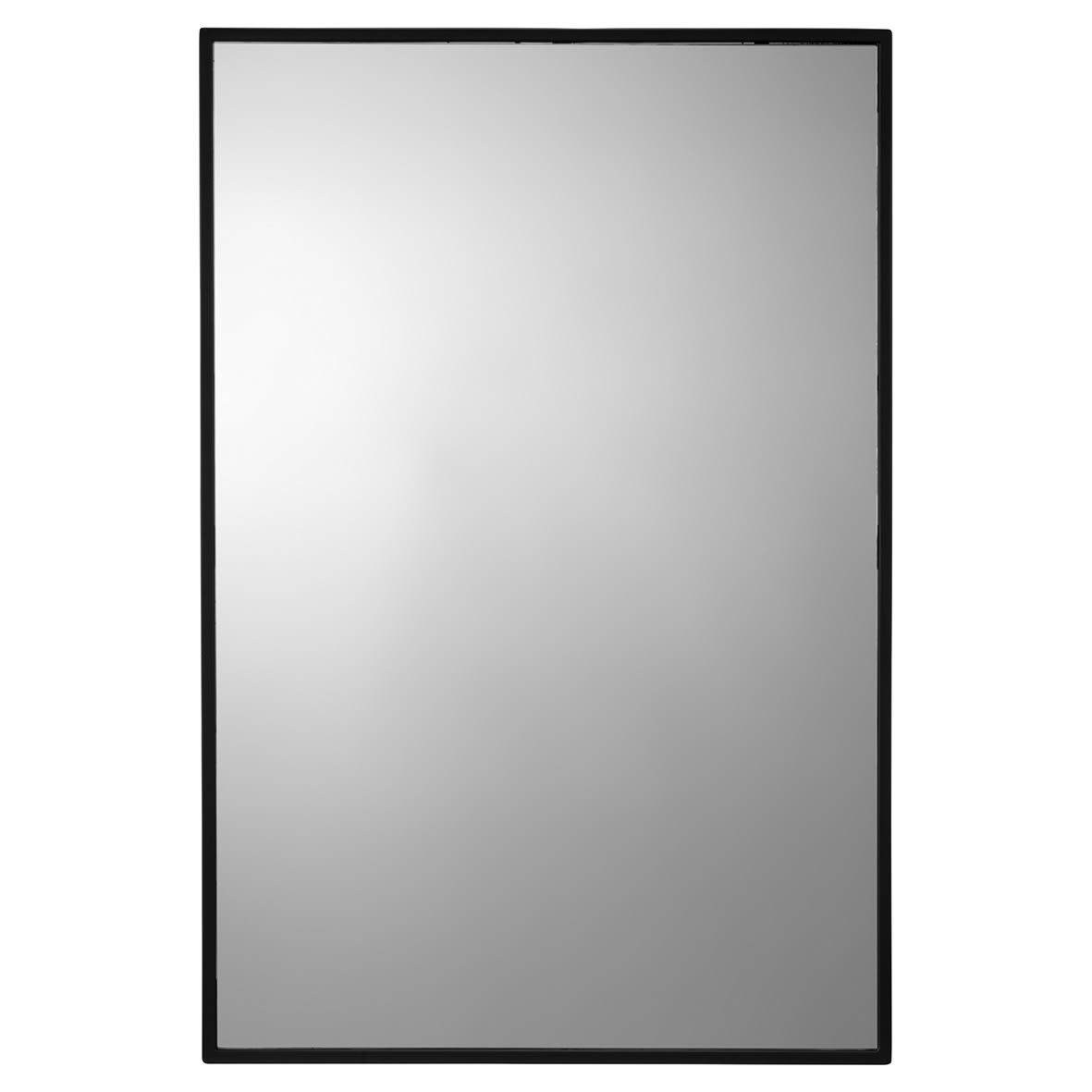 Framed Mirror with Shelves - Rectangle - 600 x 400 x 179mm - Black