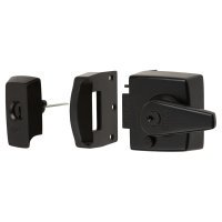 BS 3621:2007 Double Locking Nightlatch - 40mm Backset - Matt Black Case/ Cylinder