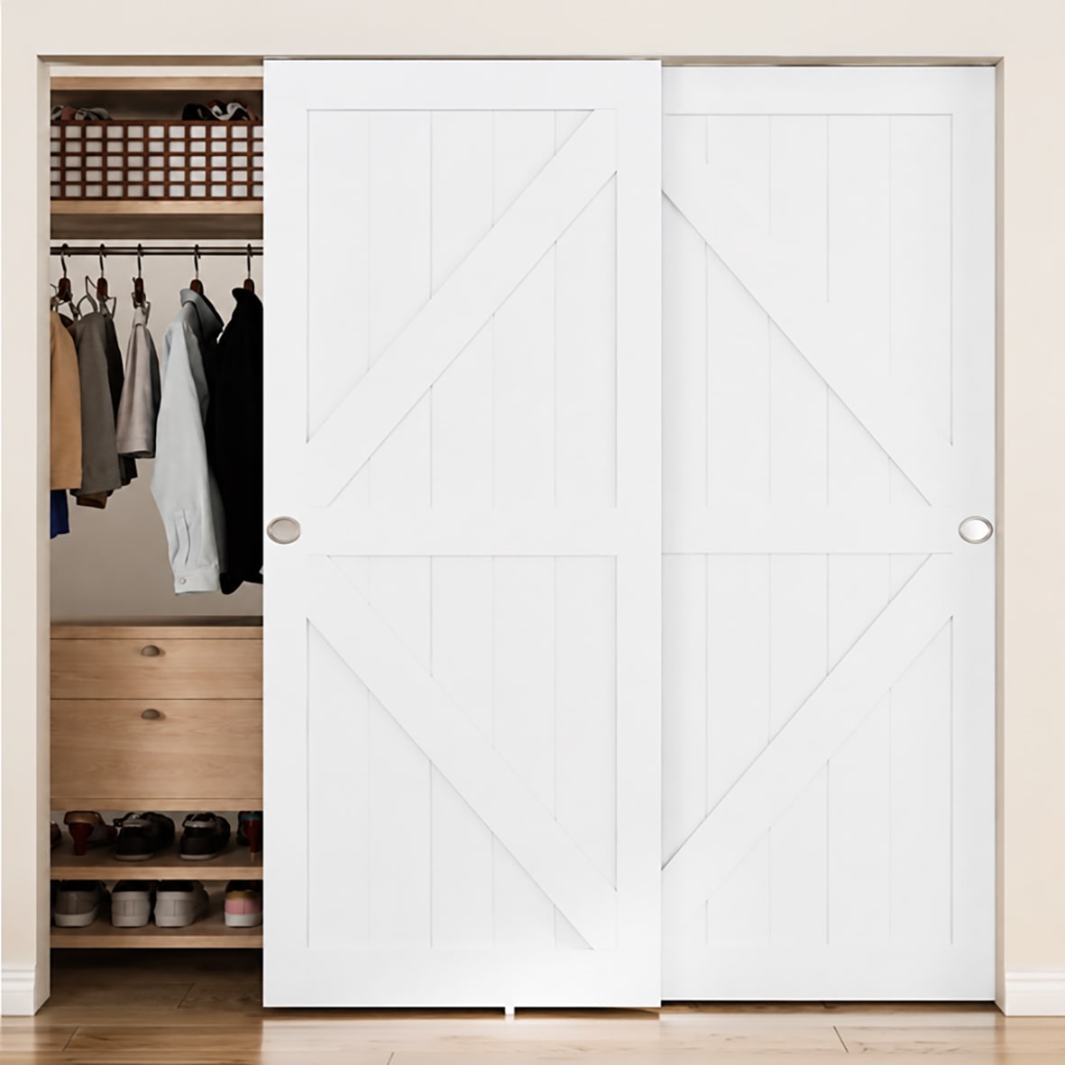 Bi-Passing Sliding Wardrobe Kit - 1830mm Track - 27kg Max Door Weight
