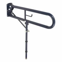 Hinged Support Grab Rail With Leg - 800 x 200mm - Dark Blue