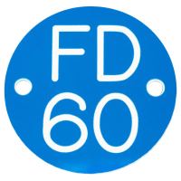 Fire Door Sign - Drilled - 50mm Diameter - Rigid Plastic - Blue