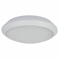LED 15W Tough Shell+ LED Bulkhead Light with Emergency - - 4000K Cool White - White