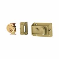 77 Traditional Nightlatch - 60mm Backset - Nickel Bronze Case/Polished Brass Cylinder