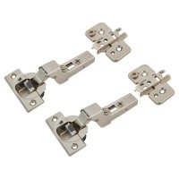 CLIP Top Soft Close Cabinet Hinge Pack & 0mm Mounting Plates - 110° - Inset - Zinc Plated -Pair