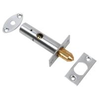 British Pattern Door Rack Bolt - Satin Chrome - Pack of 2 with 1 Key