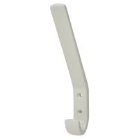 AR617A Nylon Single Hat & Coat Hook Face Fix - 164 x 20 x 35mm - Diamond White