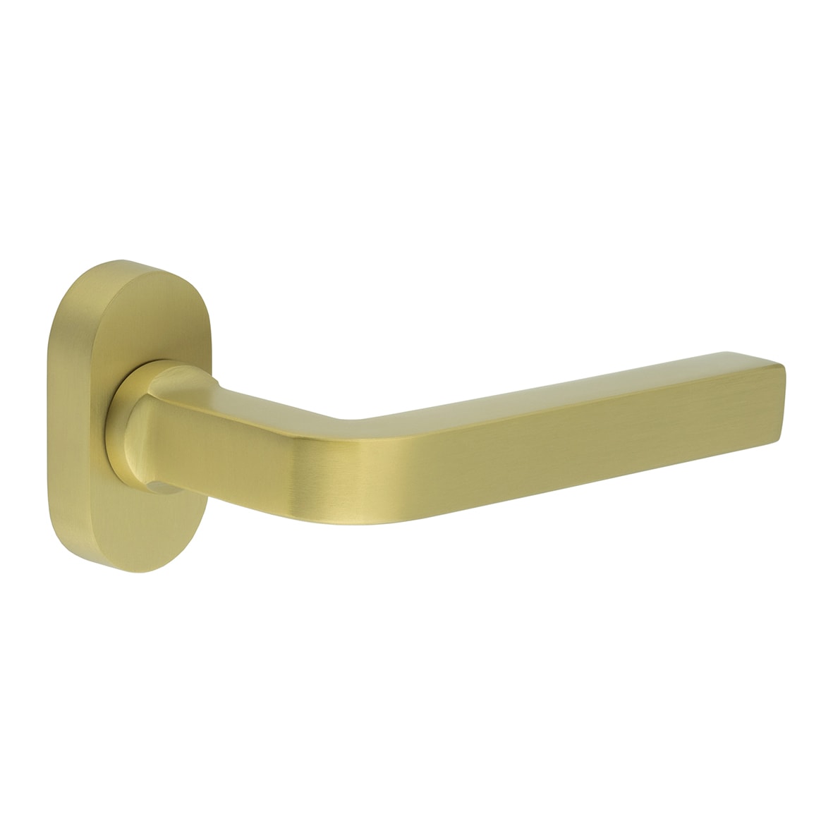 Satin Brass uPVC Multipoint Door Handles on Oval Rose - CR-104 Range