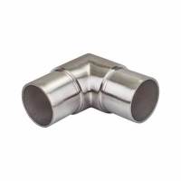 90° Sharp Elbow Tube Connector - 304 Brushed Satin Stainless Steel