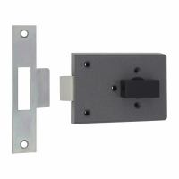 Fire Brigade FB4 Rim Slam Lock - 110mm Case - 45mm Backset - Right Hand - Open Out - Silver
