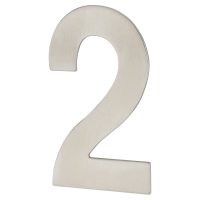 100mm Concealed Screw Fix Door Numeral - 2 - Satin Stainless Steel
