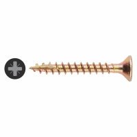 All Purpose Pozi Countersunk Wood Screws - 3.5 x 30mm - Yellow Zinc - Pack of 200