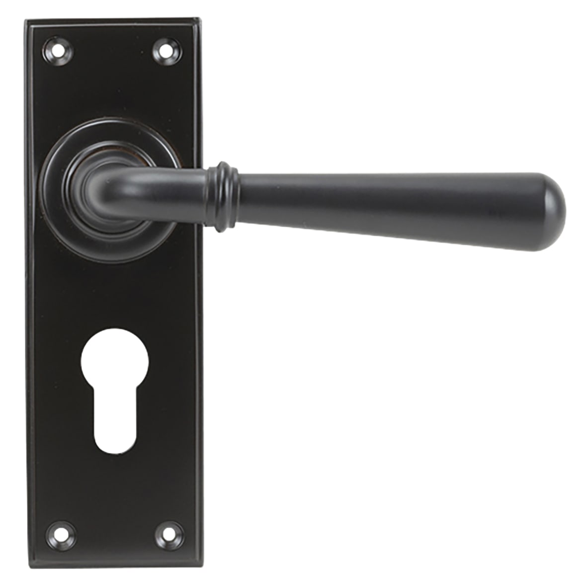 Aged Bronze Euro Lock Door Handles - Newbury Range - 152 x 50mm