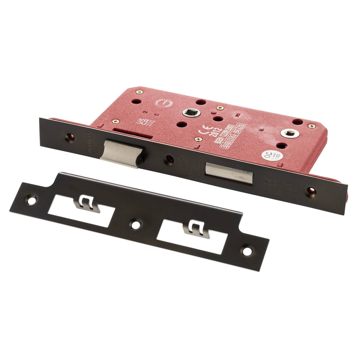 DIN Bathroom Lock - 88mm Case - 60mm Backset - Square - Urban Dark Bronze