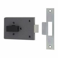 Fire Brigade FB4 Rim Slam Lock - 110mm Case - 45mm Backset - Left Hand - Open Out - Silver