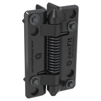 D&D Kwikfit Light Duty Nylon Spring Gate Hinge - Self-Closing - 110 x 70.3 x 34mm - Black - Pair