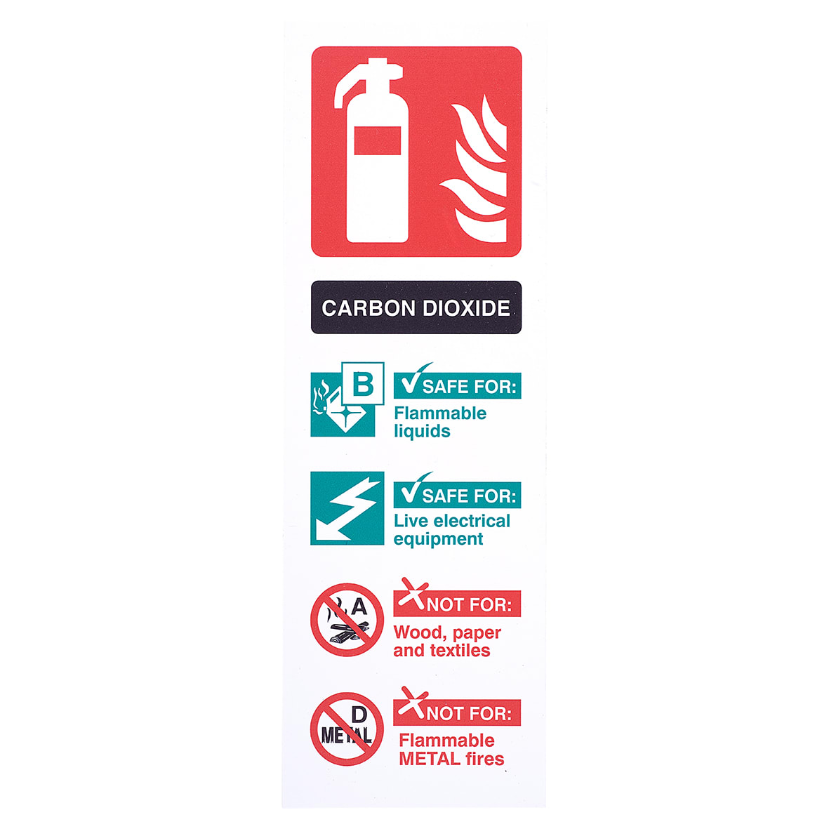 Co2 Extinguisher Sign - 100 x 300mm - Rigid Plastic