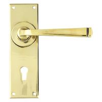 Aged Brass Keyhole Door Handles - Avon Range - 152 x 48mm
